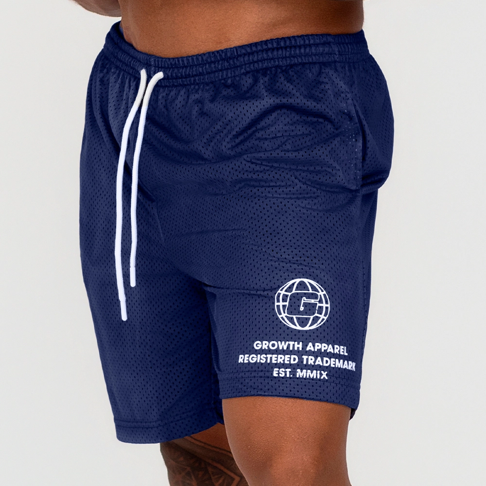Bermuda Growth Confort Estampa Lateral Azul Marinho