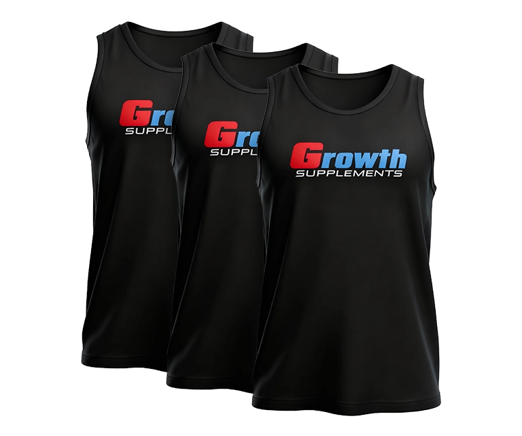 Foto do produto KIT 3 REGATAS GROWTH CASUAL PRETA