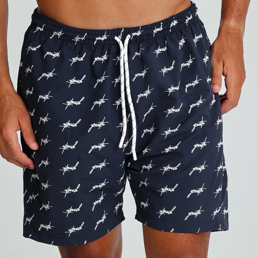 Short banho Growth Estampado Marinho com Off White