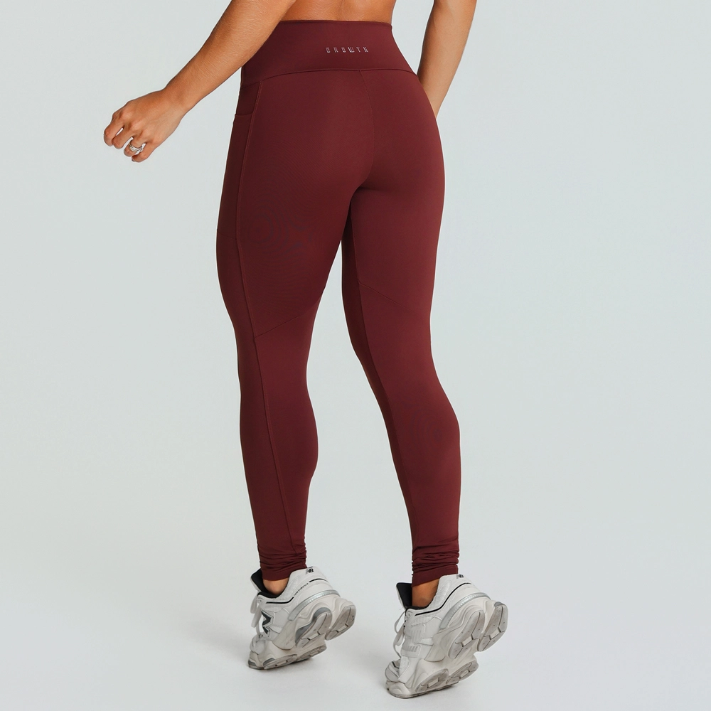 Legging Growth Bolsos Marrom Couro