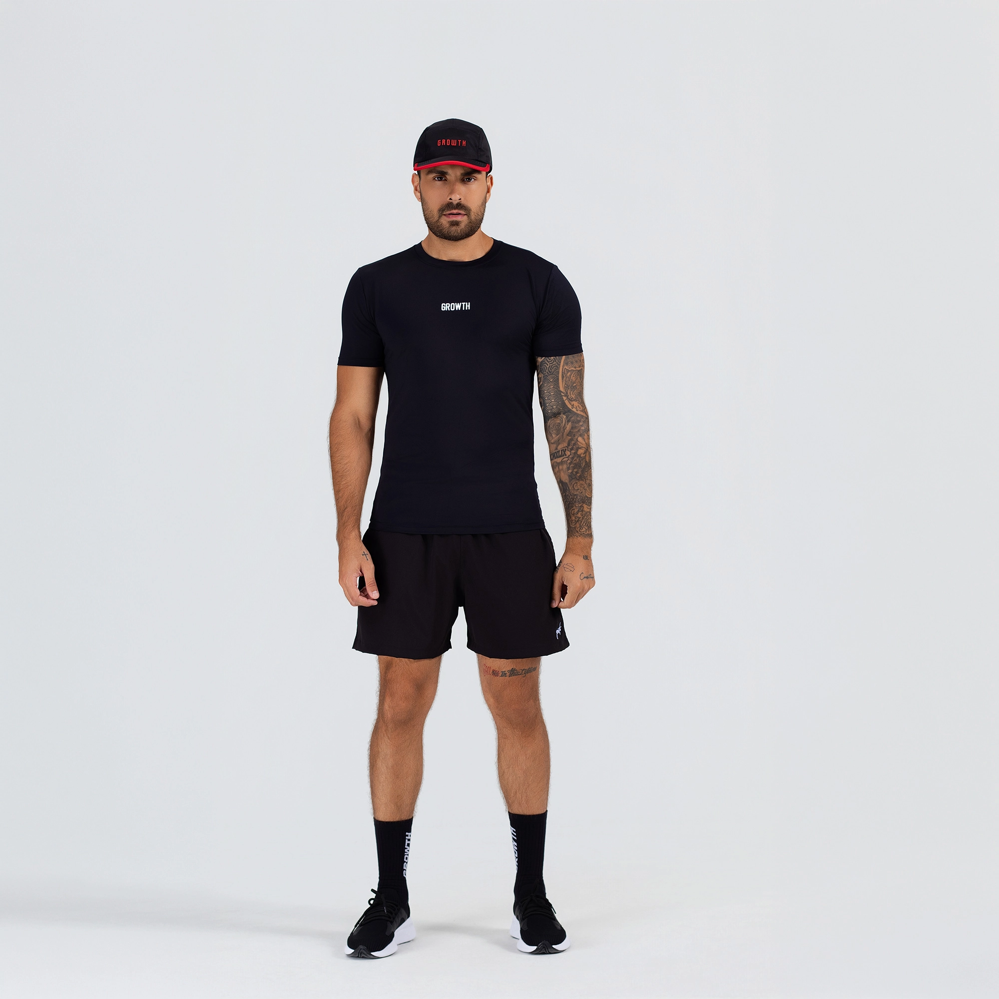 Camiseta Térmica Growth Essencial Manga Curta Preto