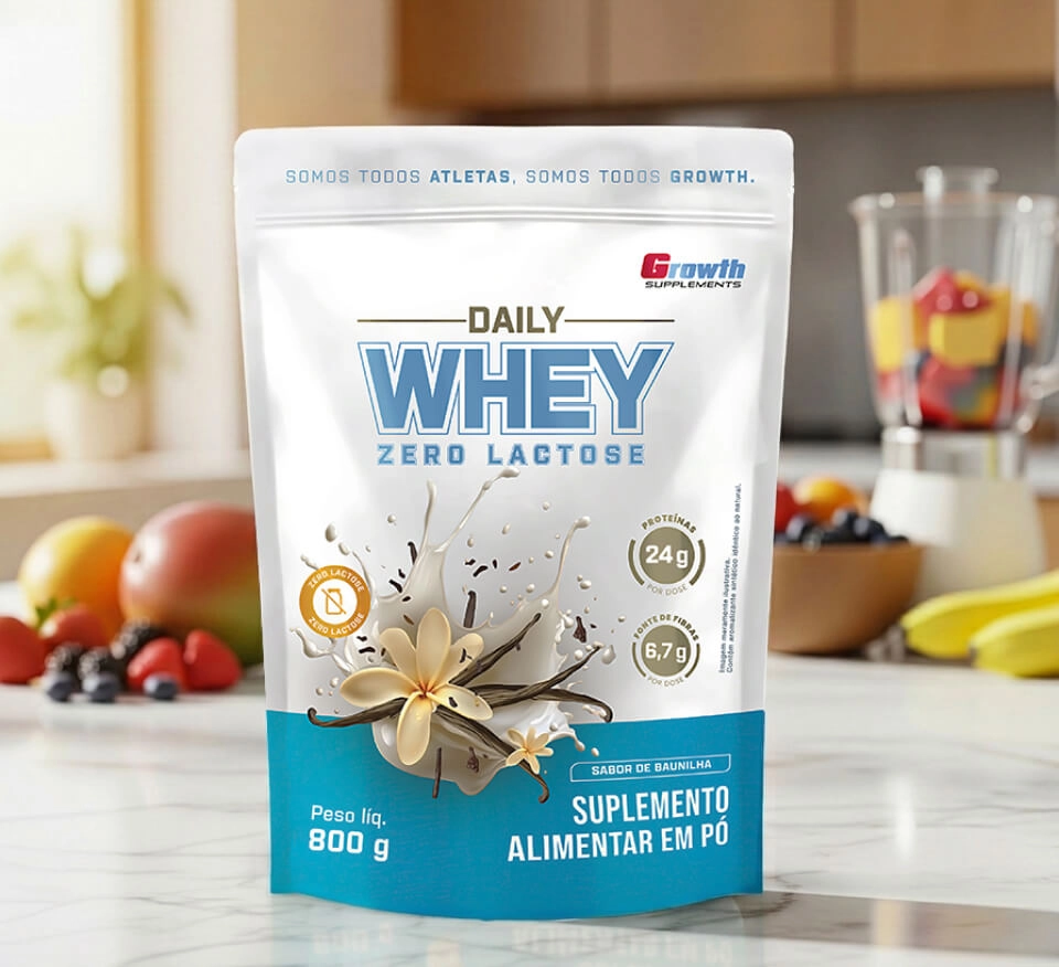 GROWTH SUPPLEMENTS - Embalagem de Daily Zero sabor baunilha