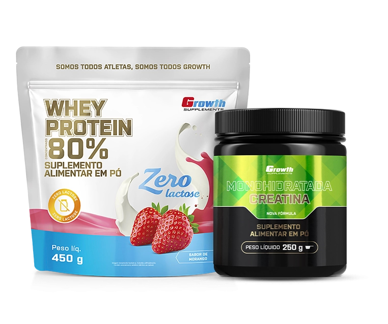 Foto do produto KIT WHEY PROTEIN CONCENTRADO ZERO 450G + CREATINA MONOHIDRATADA 250G