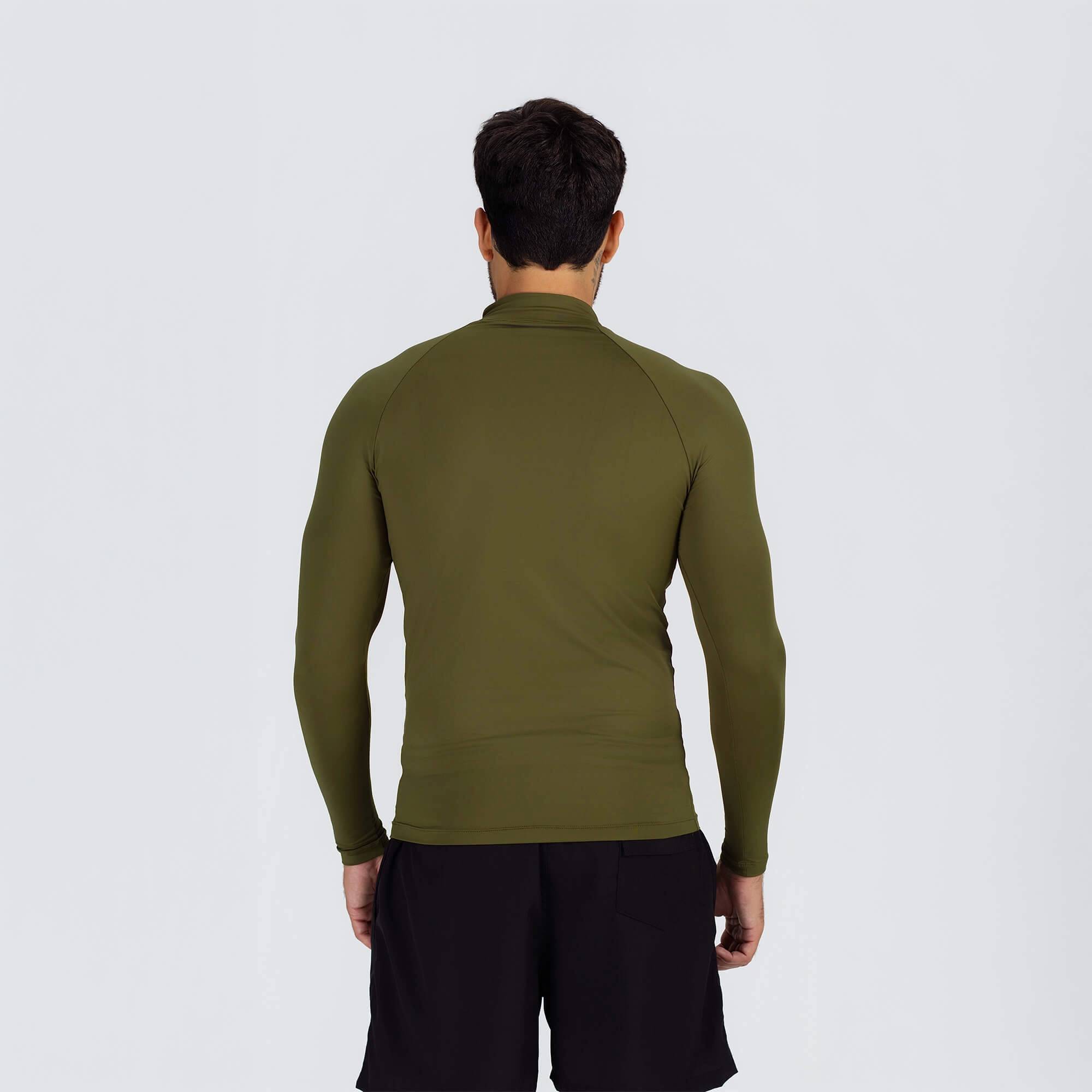 Camiseta manga longa ziper termica verde militar