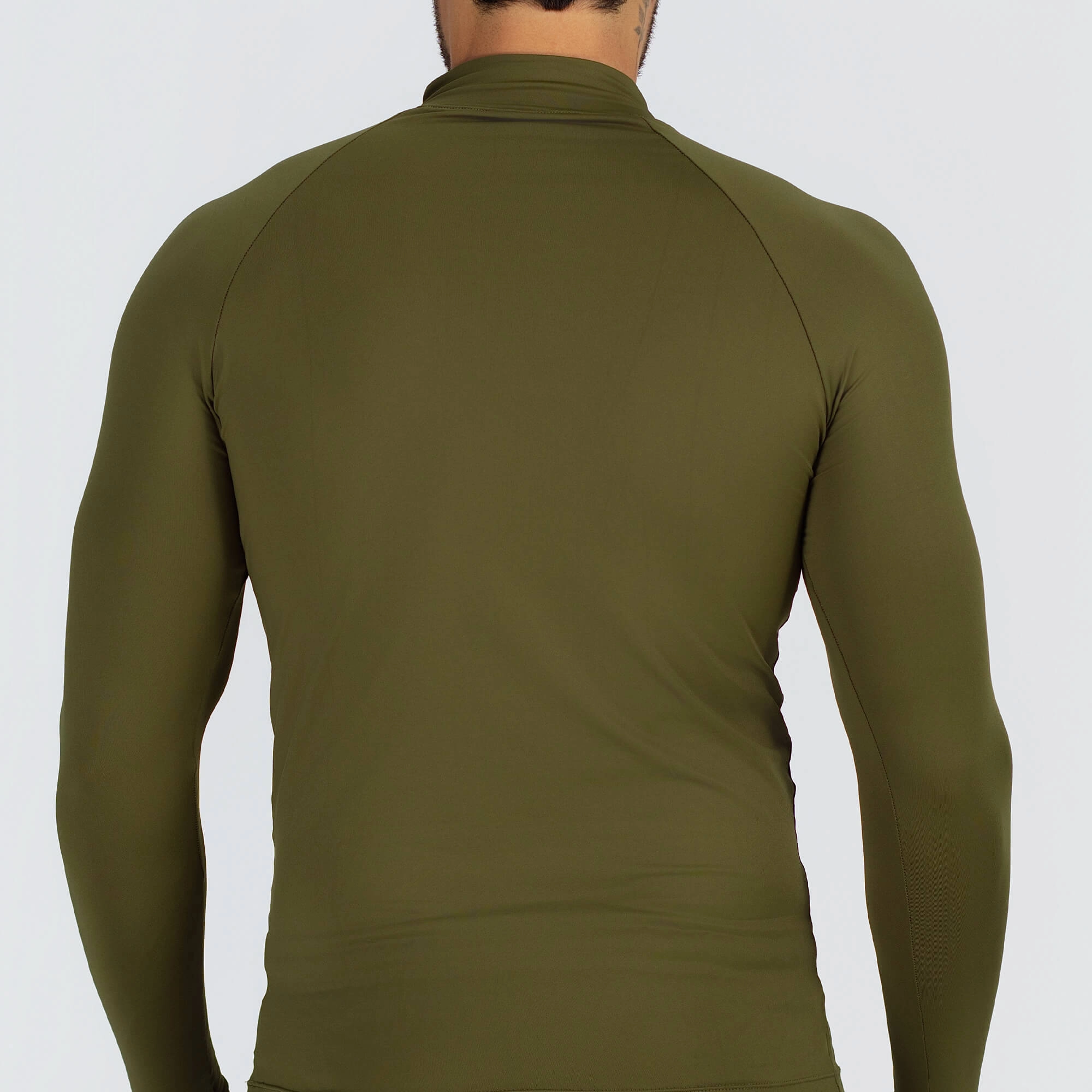 Camiseta manga longa ziper termica verde militar