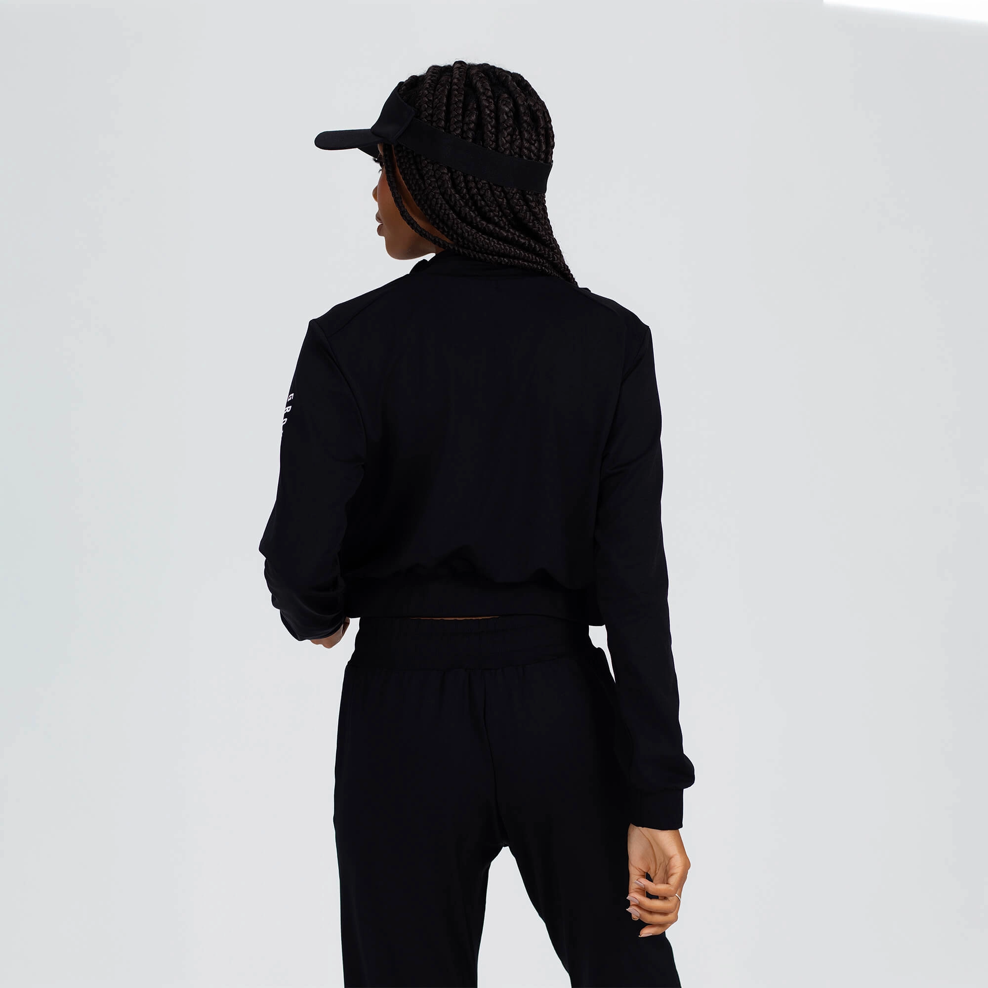 Jaqueta Growth Cropped ziper e punhos preto