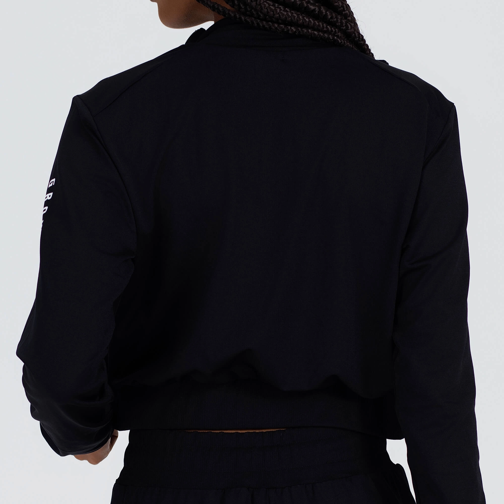 Jaqueta Growth Cropped ziper e punhos preto