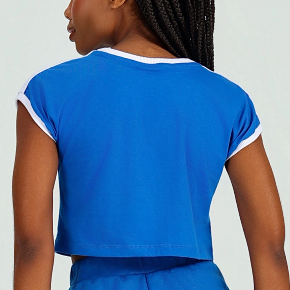 Camiseta cropped Brasil azul