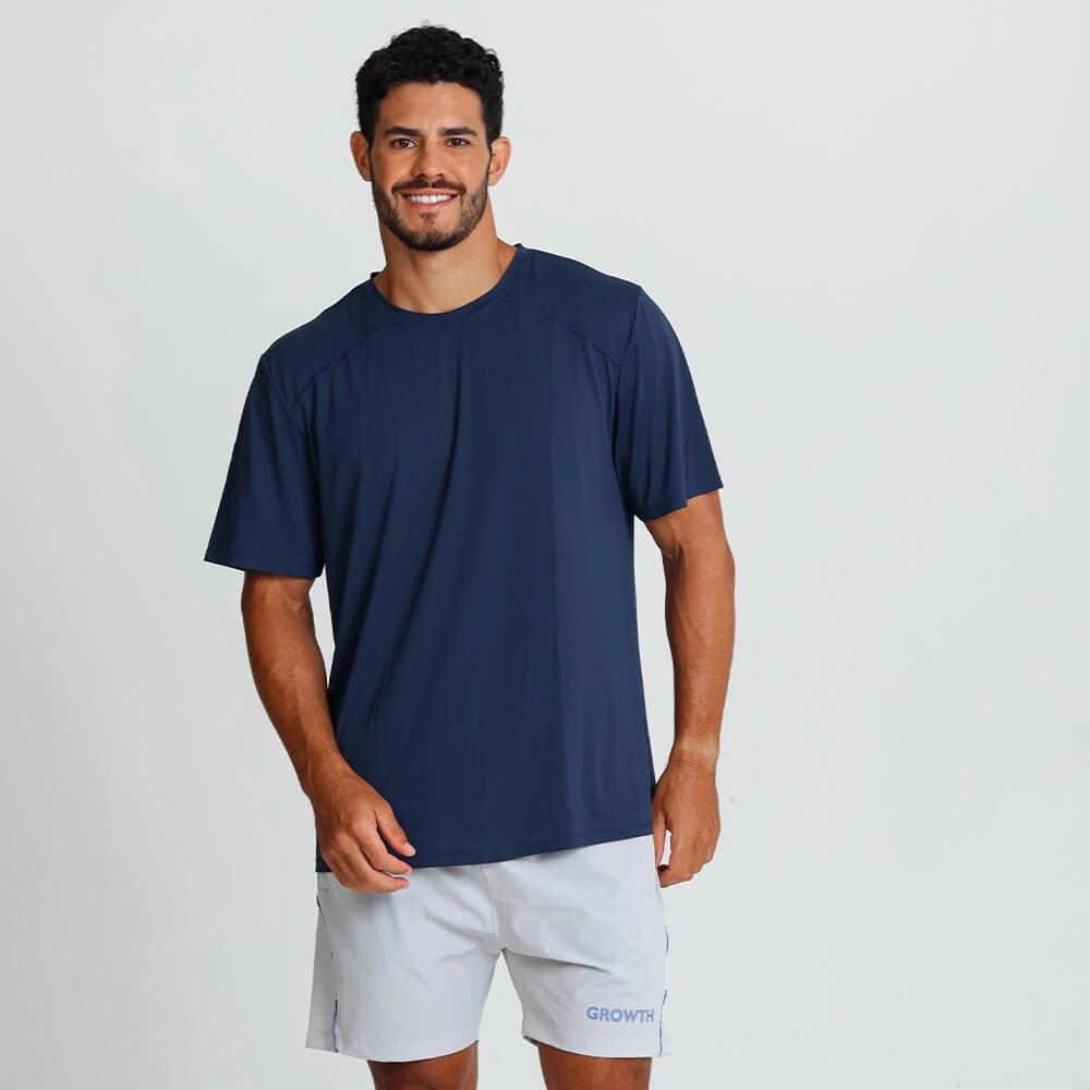 Camiseta Recortes Growth Corrida Azul