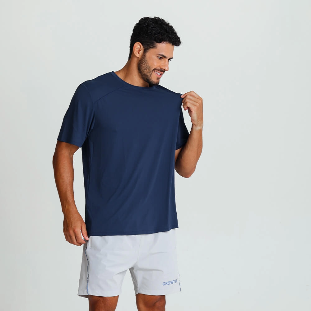 Camiseta Recortes Growth Corrida Azul
