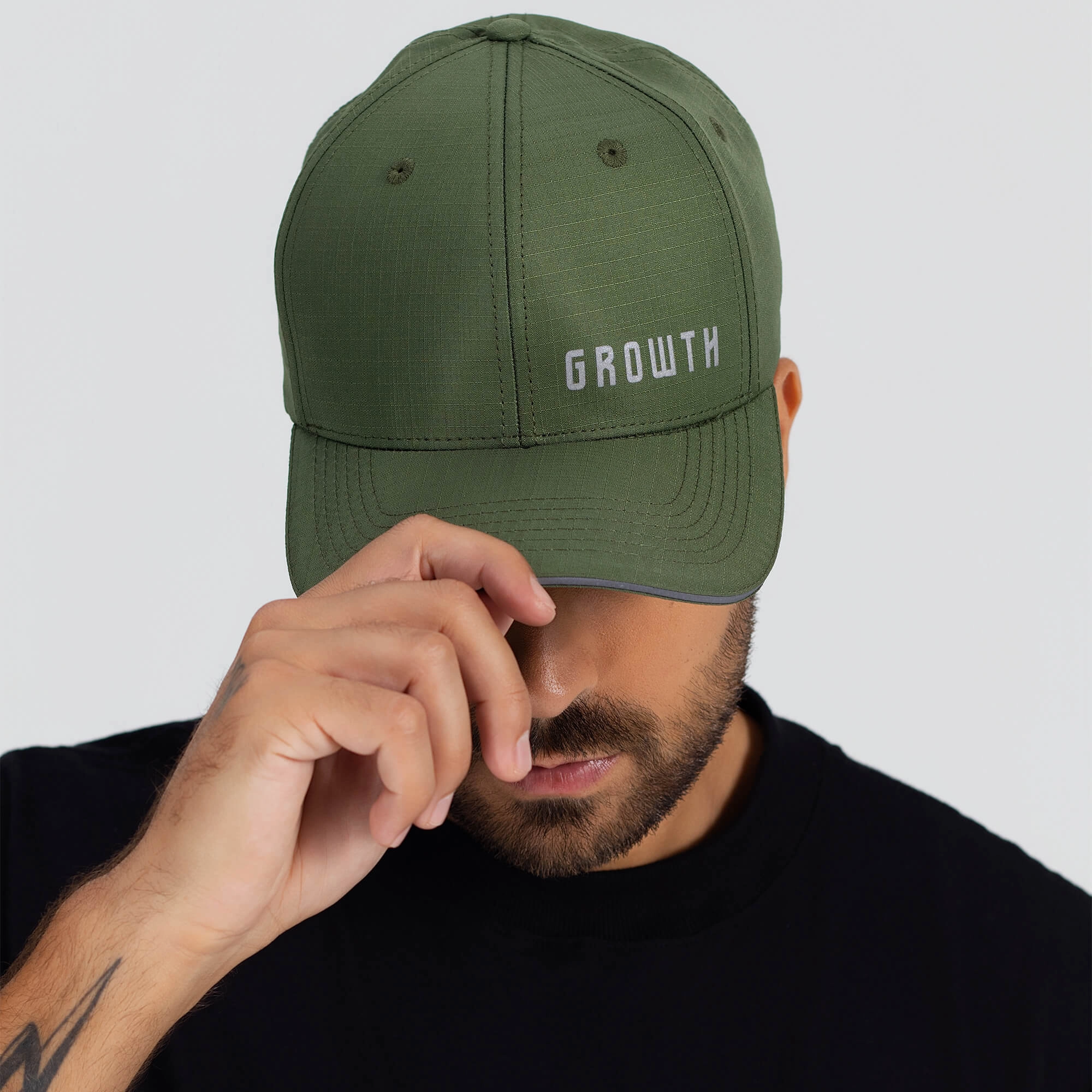 Boné flex aberto Growth verde militar