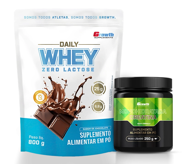 Foto do produto KIT DAILY WHEY ZERO LACTOSE 800G E CREATINA MONOHIDRATADA 250G					