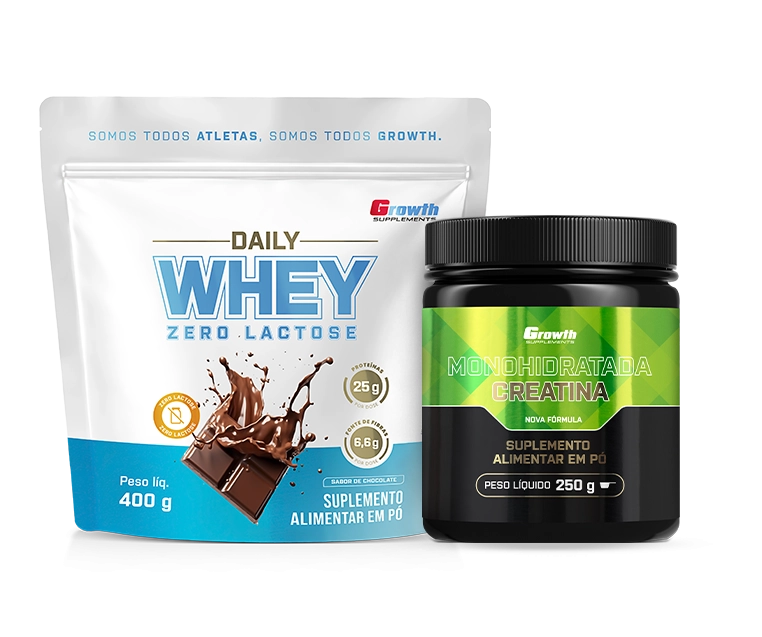 Foto do produto KIT DAILY WHEY ZERO LACTOSE 400G E CREATINA MONOHIDRATADA 250G					