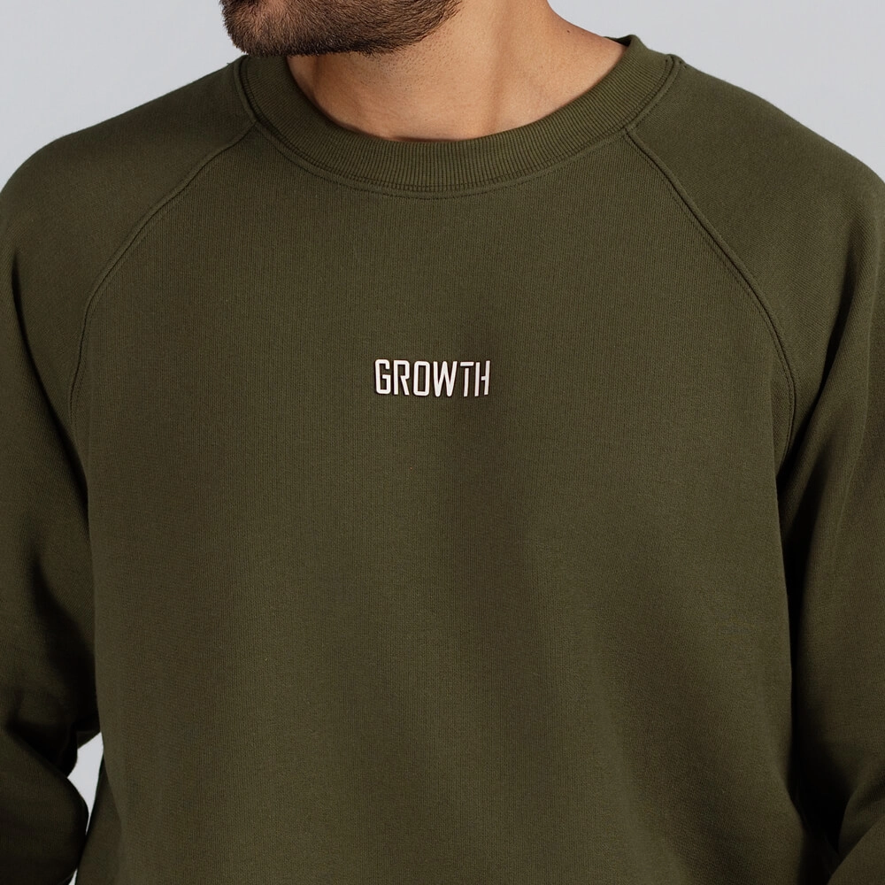 Moletom gola careca alongado verde militar
