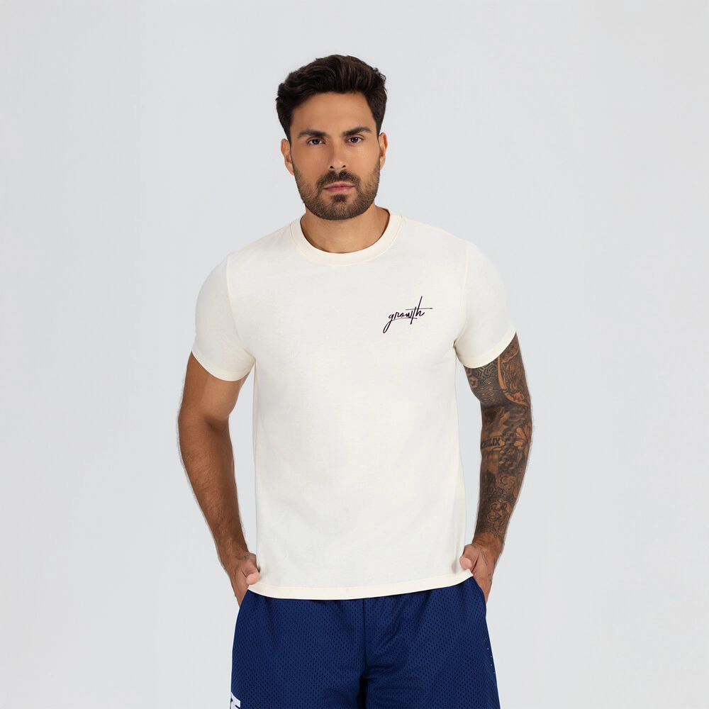 Camiseta Growth manga curta com silk logo off white