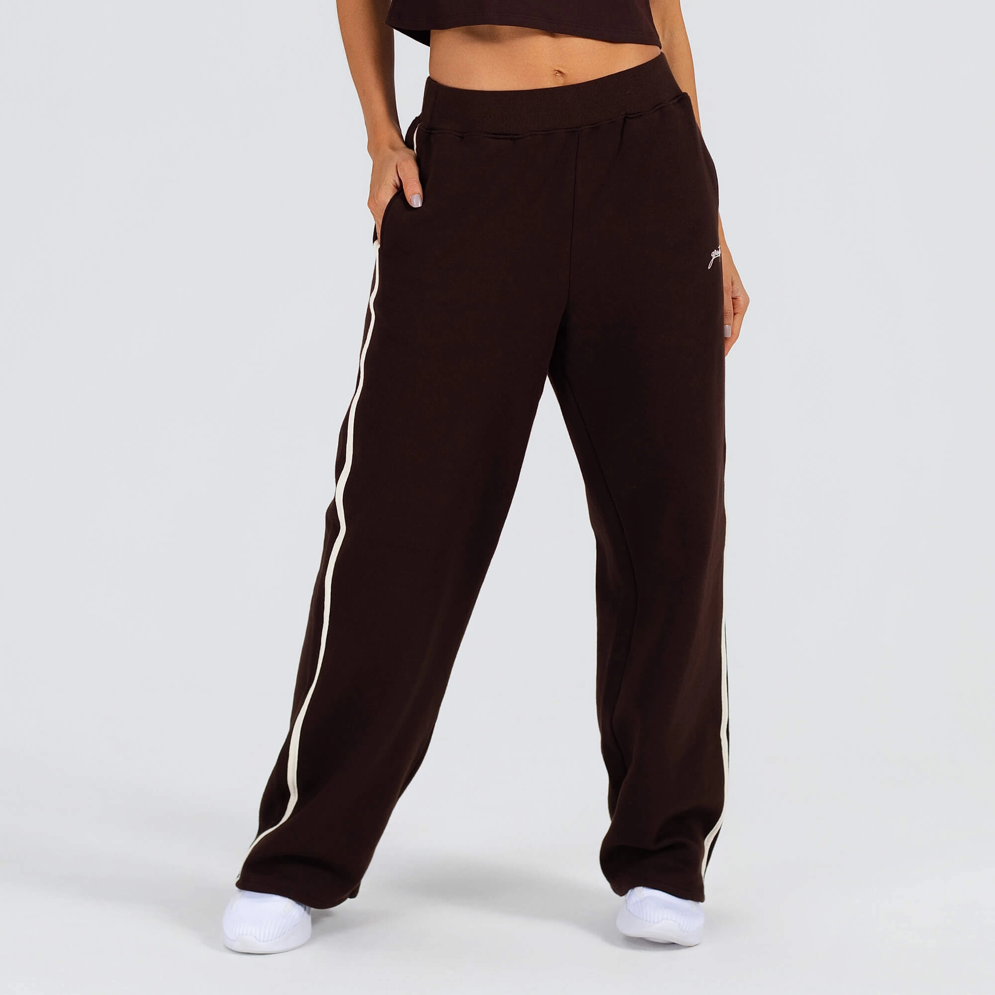 Calça moletom flare vivo lateral marrom