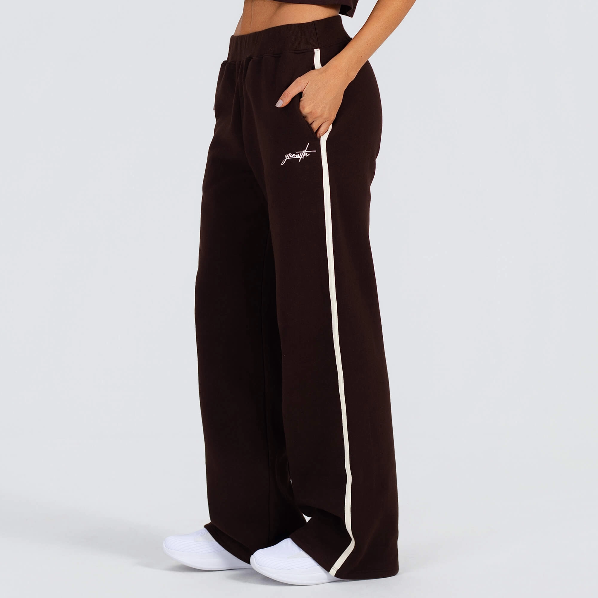 Calça moletom flare vivo lateral marrom