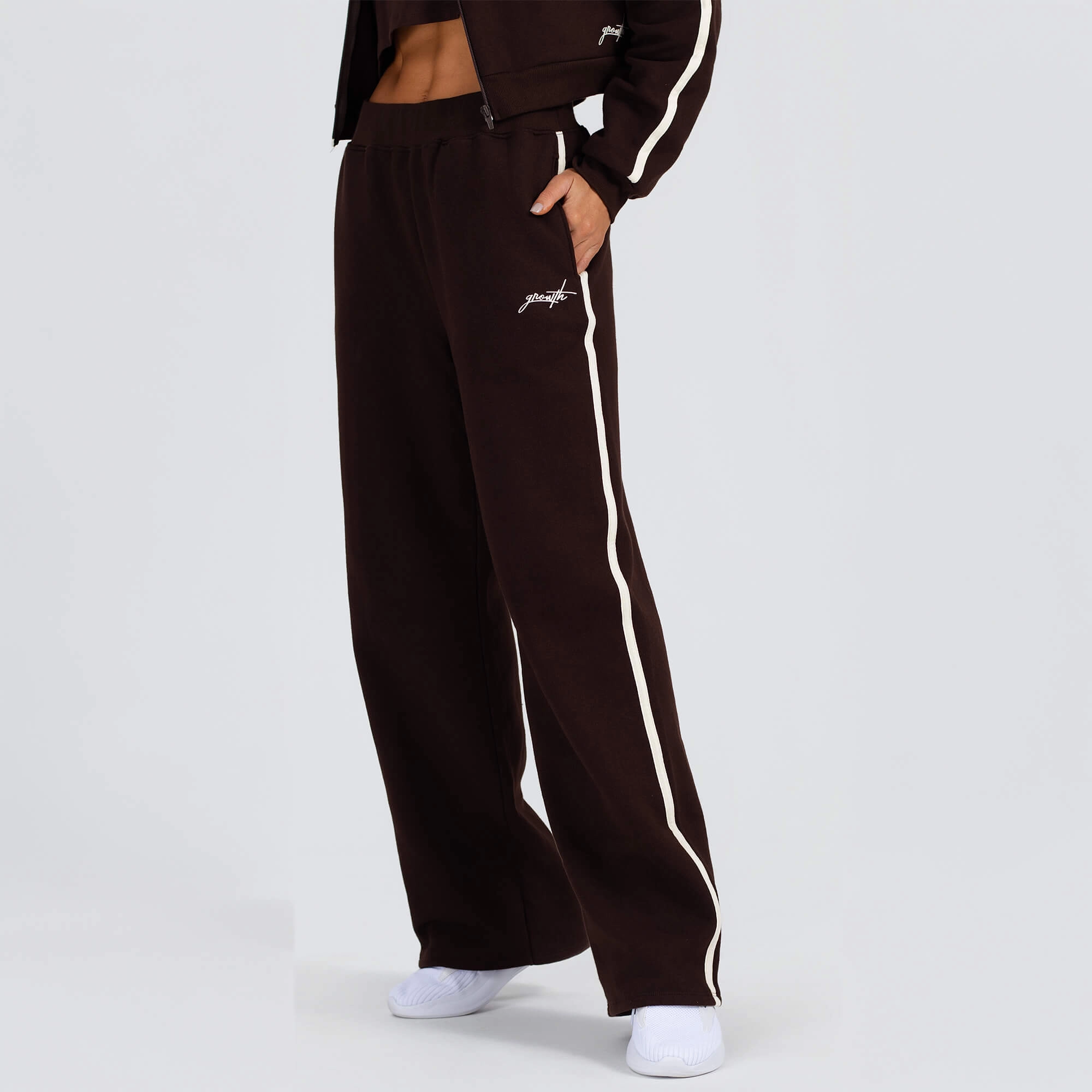 Calça moletom flare vivo lateral marrom