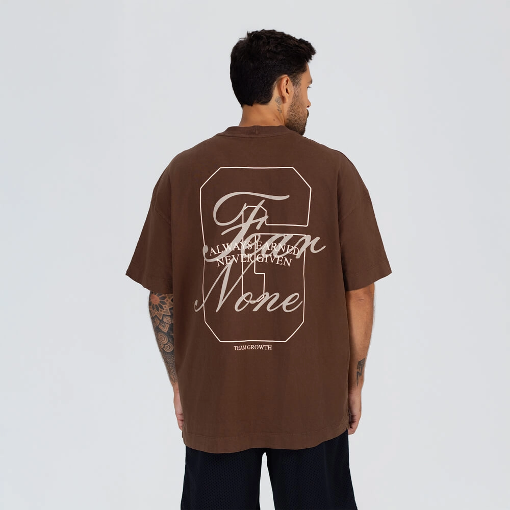 Camiseta Growth Oversized Always Earned Marrom