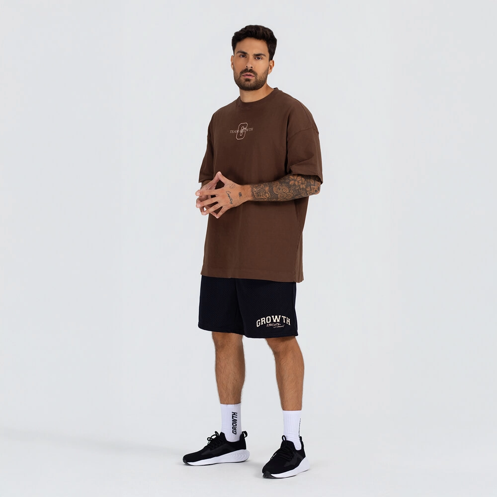 Camiseta Growth Oversized Always Earned Marrom