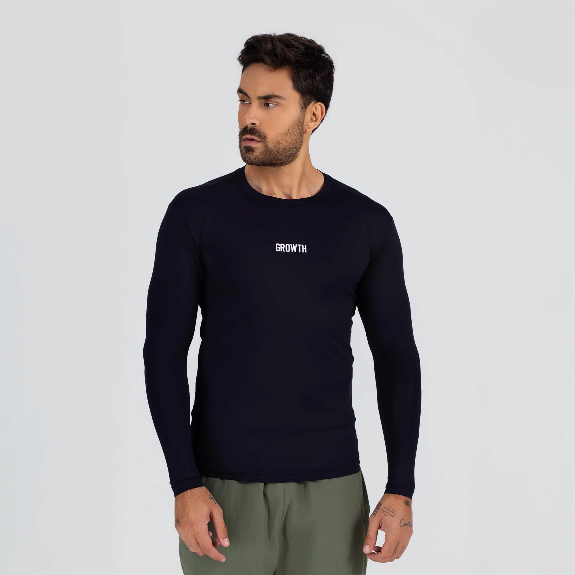 Camiseta Growth Térmica Essencial Manga Longa Preto