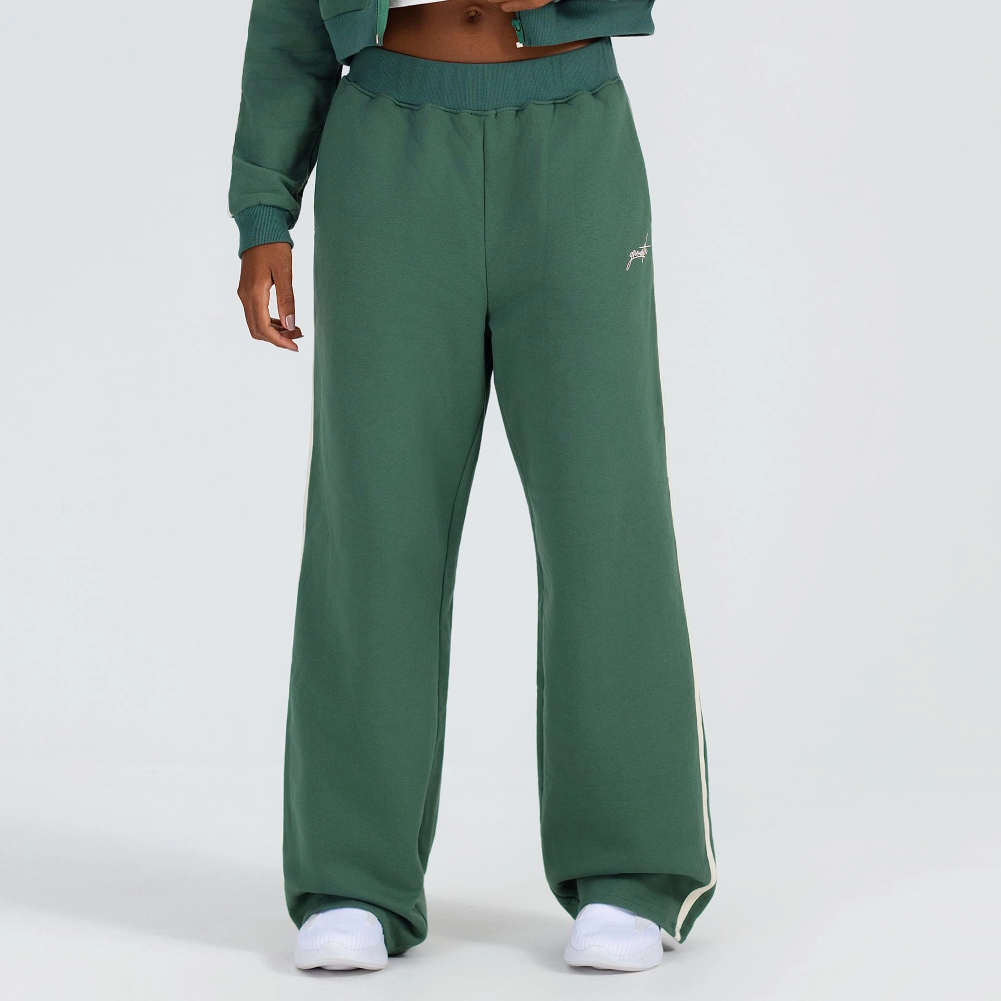 Calça moletom flare vivo lateral verde amazonia