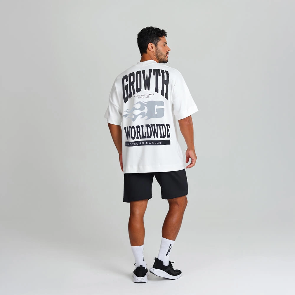 Camiseta Growth Oversized Worldwide Off white