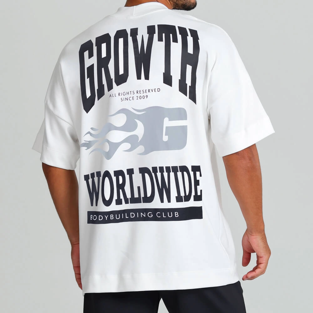 Camiseta Growth Oversized Worldwide Off white