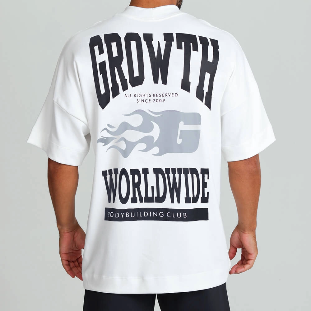 Camiseta Growth Oversized Worldwide Off white