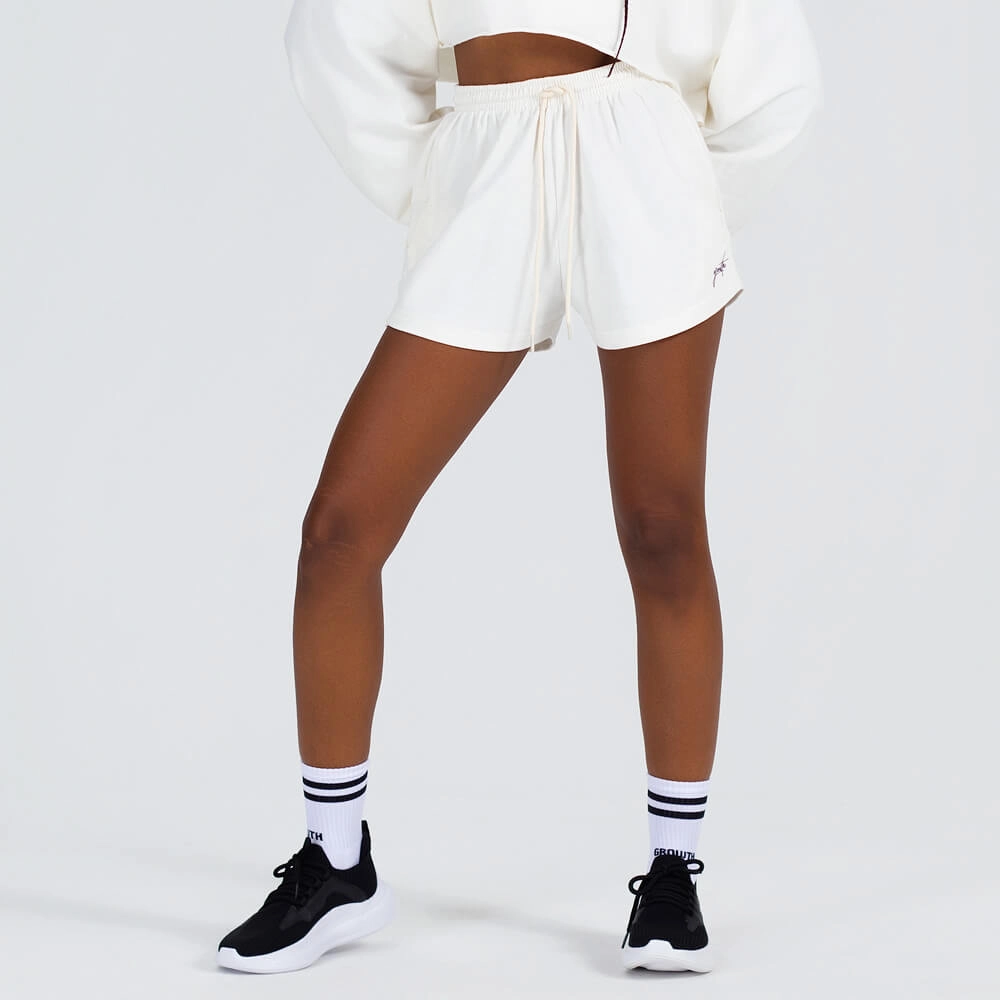 Shorts Growth moletinho off white manuscrito
