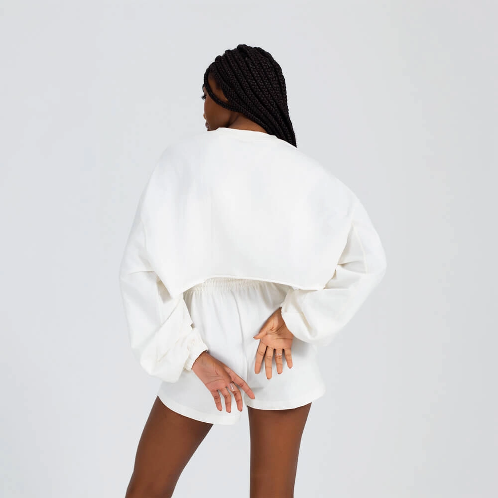 Shorts Growth moletinho off white manuscrito