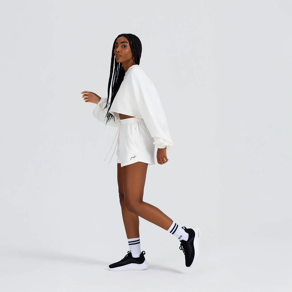Shorts Growth moletinho off white manuscrito
