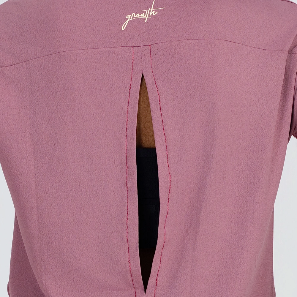 Camiseta Growth manga curta abertura costas rosa passion