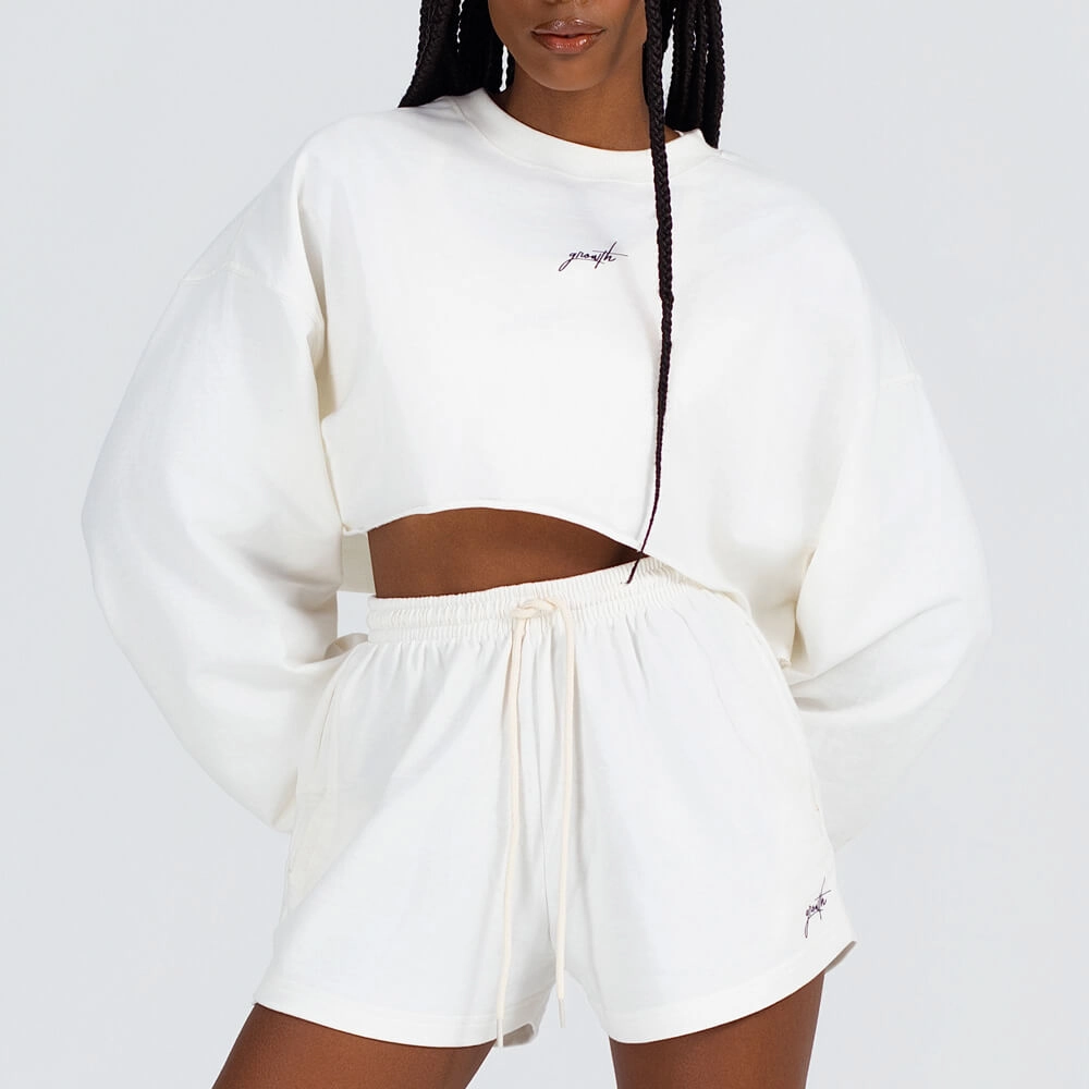 Blusão Cropped Moletom Growth Off White 