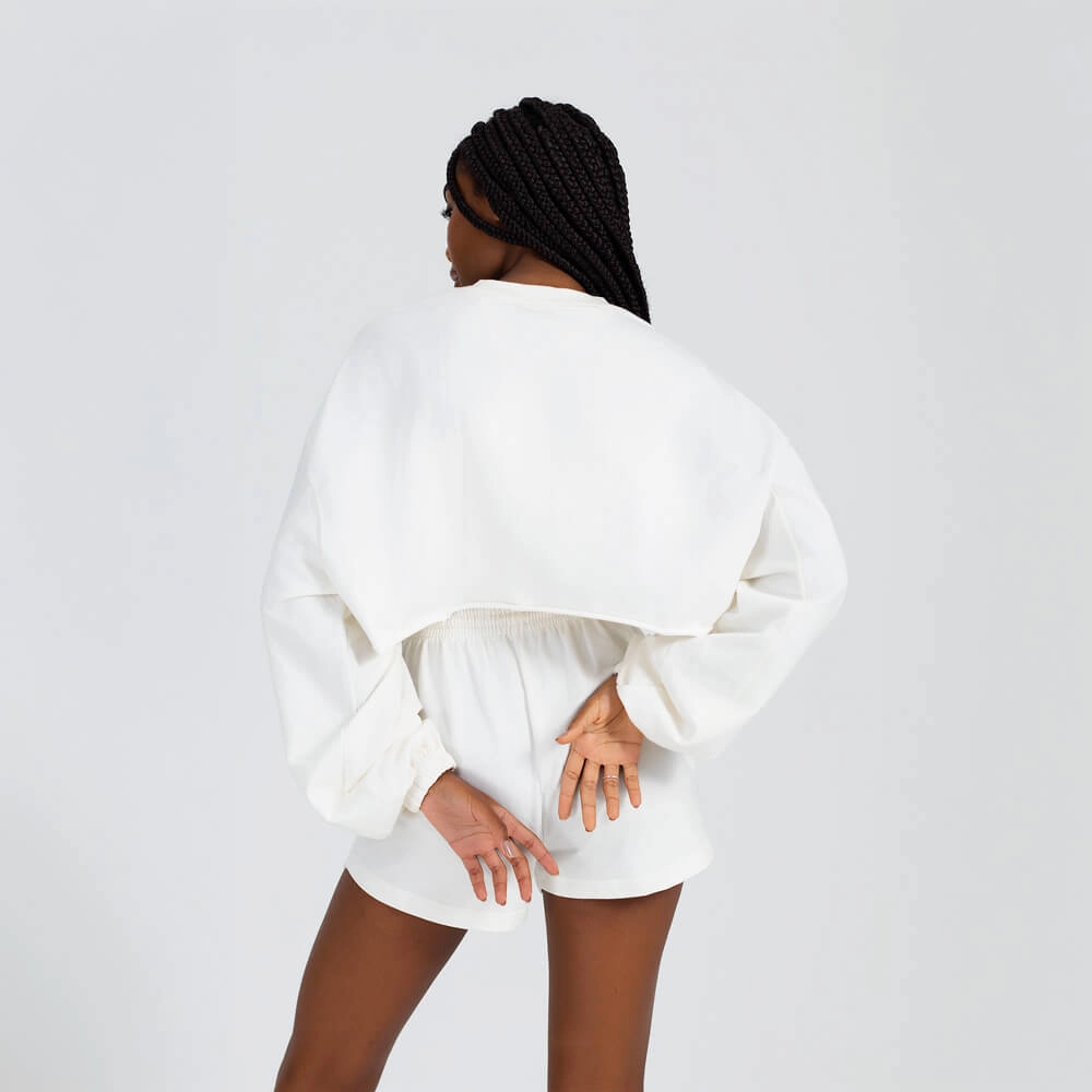 Blusão Cropped Moletom Growth Off White 