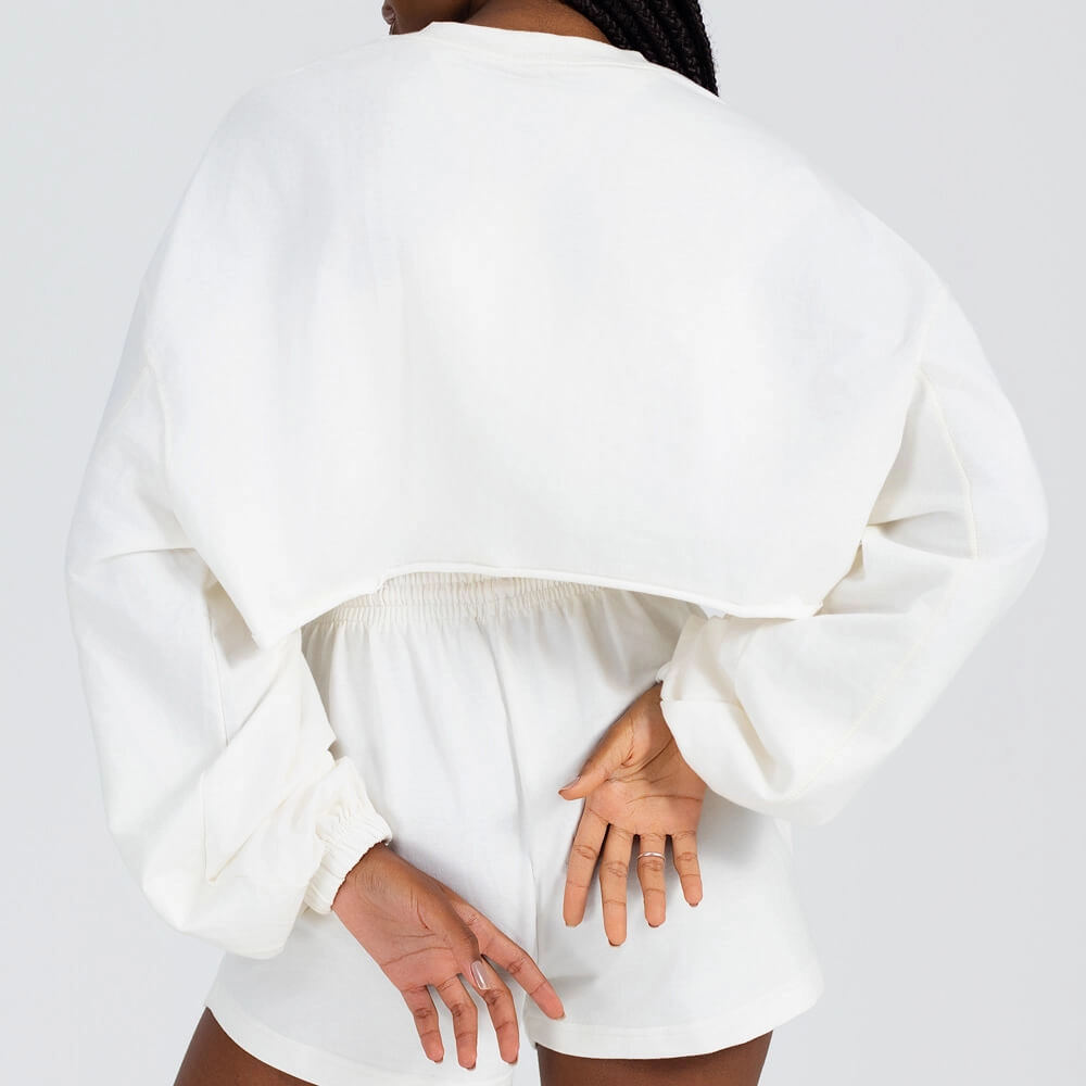 Blusão Cropped Moletom Growth Off White 