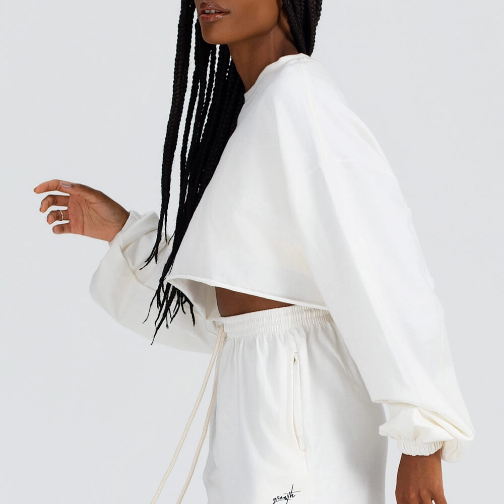 Blusão Cropped Moletom Growth Off White 