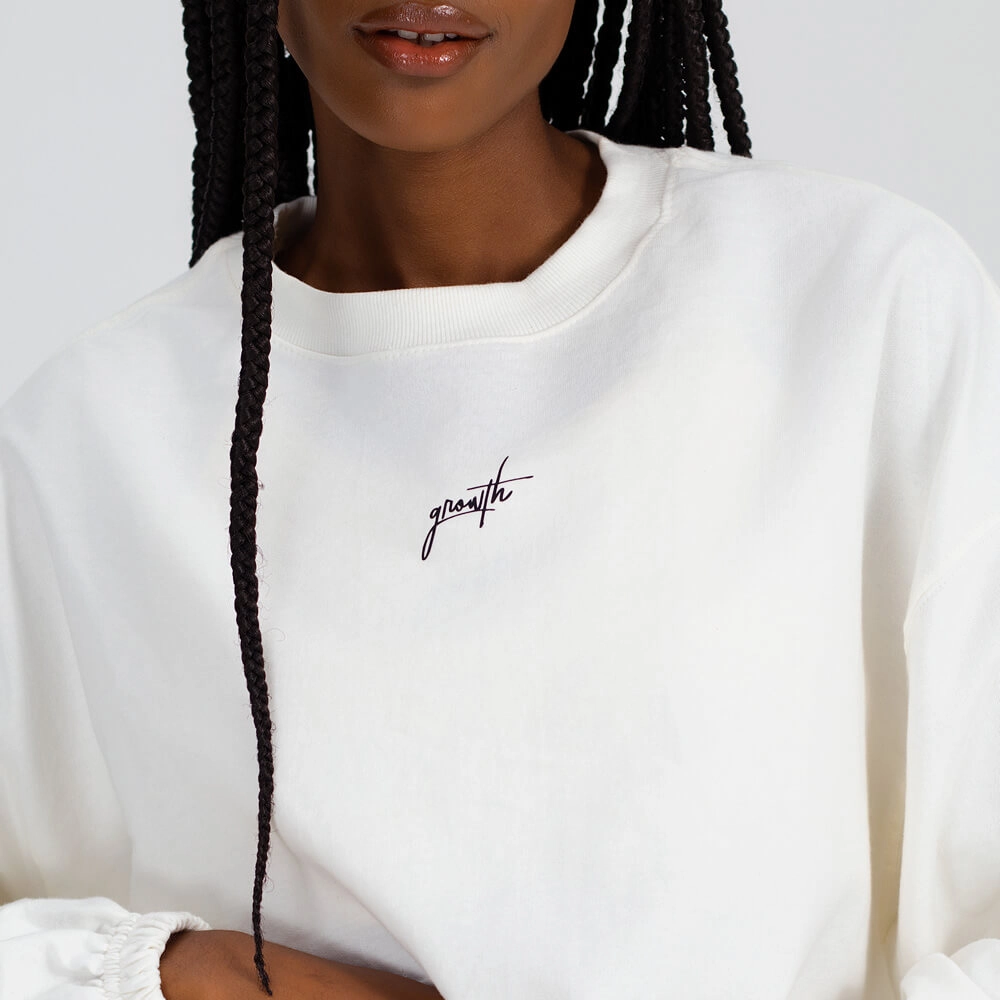 Blusão Cropped Moletom Growth Off White 