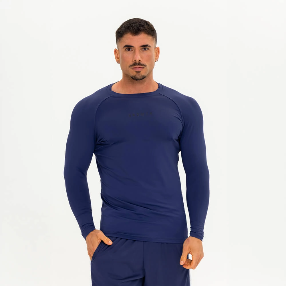 Camiseta Growht Termica Manga Longa Azul Marinho