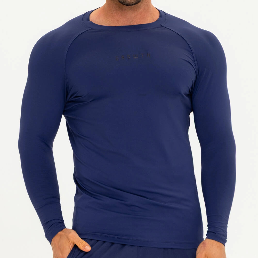 Camiseta Growht Termica Manga Longa Azul Marinho