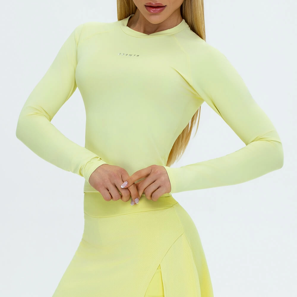 Camiseta Growth Manga Longa Térmica Amarelo Running