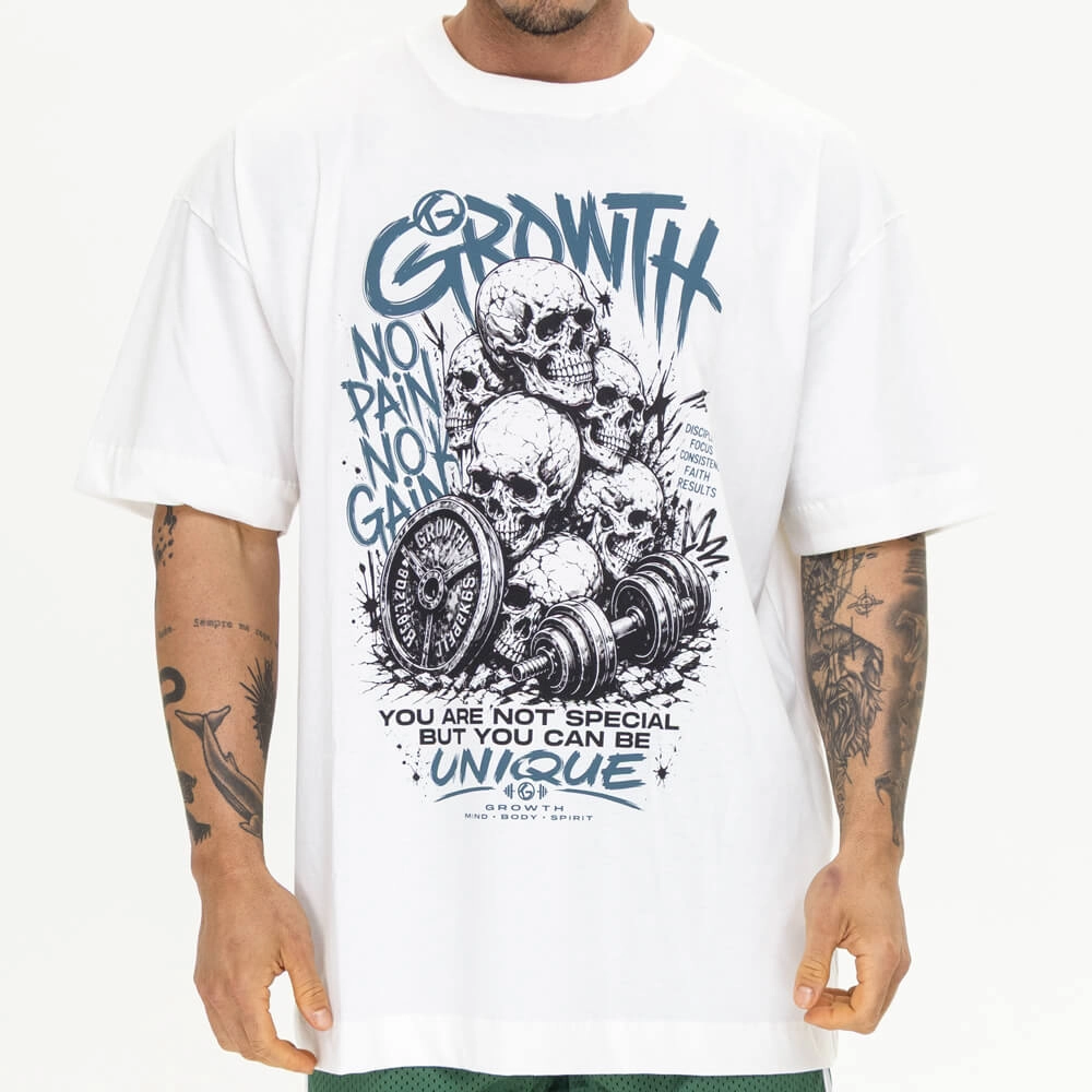 Camiseta Growth Oversized Caveiras Off White