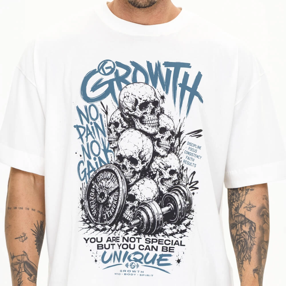 Camiseta Growth Oversized Caveiras Off White